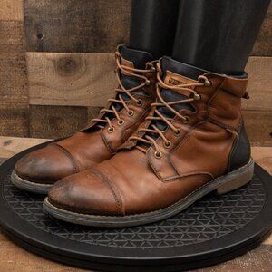 PIKOLINOS MENS ANKLE BOOTS CAP TOE DERBY BROWN LEATHER CASUAL LACE UP SIZE 10